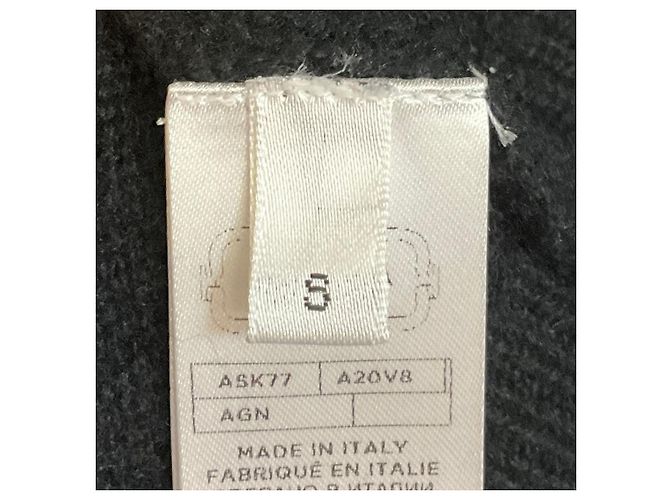 Jersey de cachemira con ribete de piel Agnona Black / Grey / Taupe - vista 5