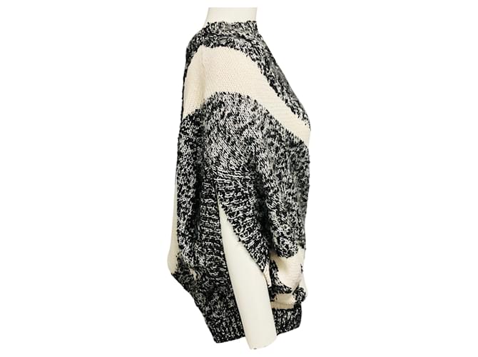 3.1 Phillip Lim Strickpullover im Cape-Stil Schwarz / Elfenbein - vista 2