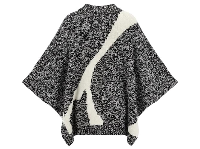 3.1 Phillip Lim Strickpullover im Cape-Stil Schwarz / Elfenbein - vista 3