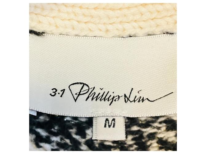 3.1 Phillip Lim Strickpullover im Cape-Stil Schwarz / Elfenbein - vista 4