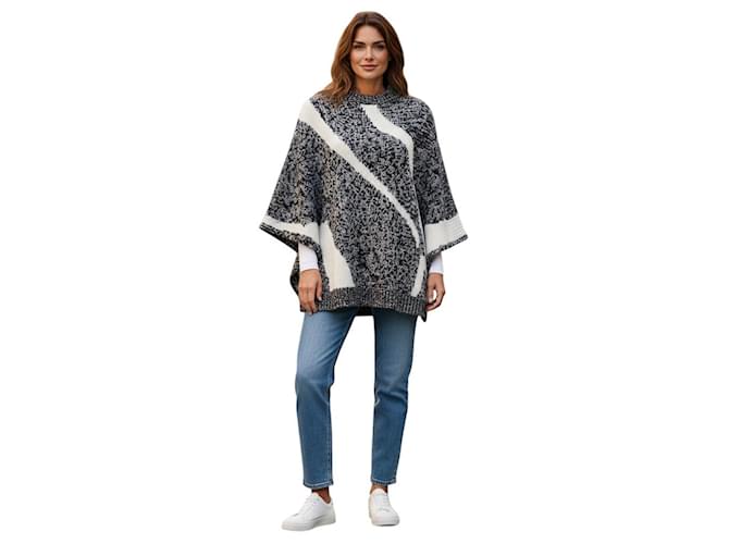 3.1 Phillip Lim Strickpullover im Cape-Stil Schwarz / Elfenbein - vista 5