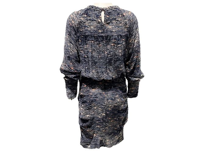 Isabel Marant Ellos Burnout-Samtkleid in Marineblau Multicolor - Ansicht 3
