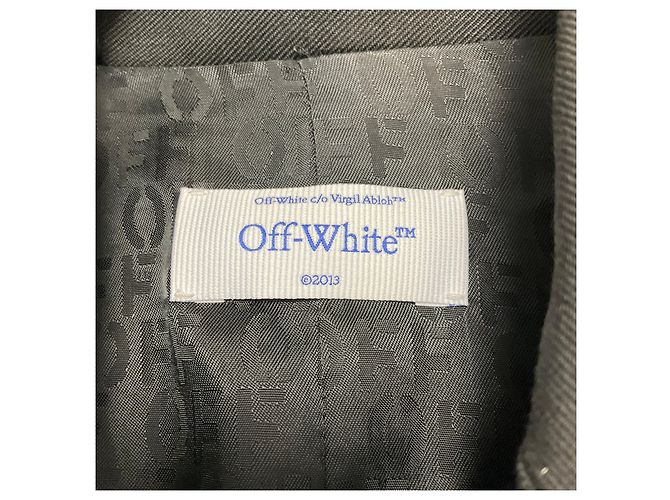 Off White Off-White einreihiger schwarzer Wollblazer mit Kristallbesatz - Ansicht 4