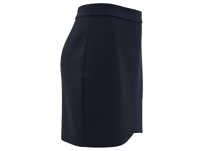 Autre Marque Alice + Olivia Sapphire Minirock aus Ziegenleder Marineblau - Ansicht 2