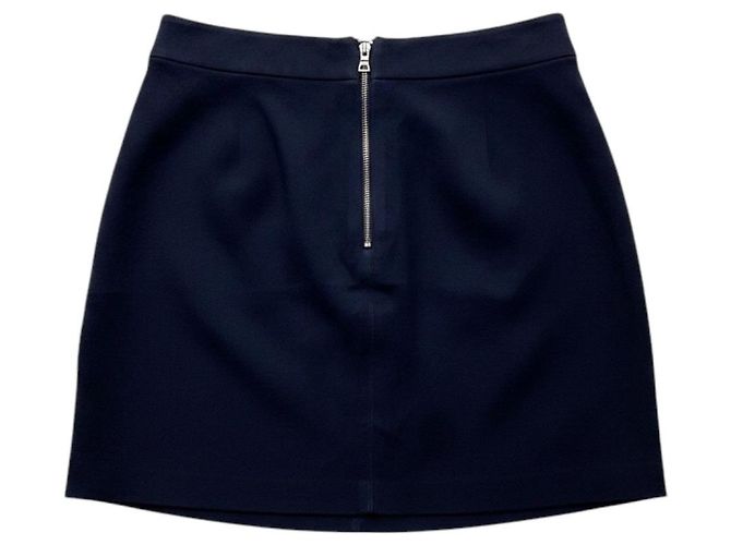 Autre Marque Alice + Olivia Sapphire Minirock aus Ziegenleder Marineblau - Ansicht 3