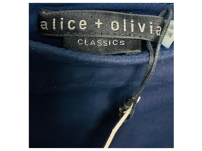 Autre Marque Alice + Olivia Sapphire Minirock aus Ziegenleder Marineblau - Ansicht 4