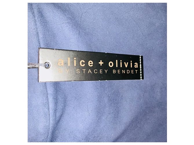 Autre Marque Alice + Olivia Sapphire Minirock aus Ziegenleder Marineblau - Ansicht 6