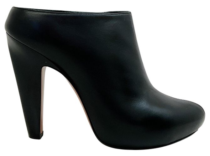 Mules platform slip-on in pelle nera Alexander McQueen Nero - vista 2