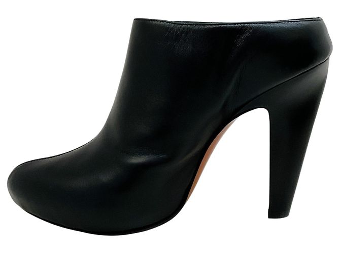 Mules platform slip-on in pelle nera Alexander McQueen Nero - vista 3