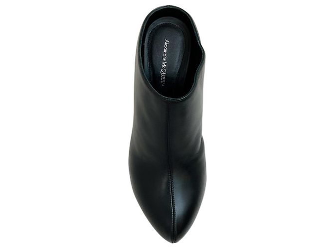 Mules platform slip-on in pelle nera Alexander McQueen Nero - vista 4