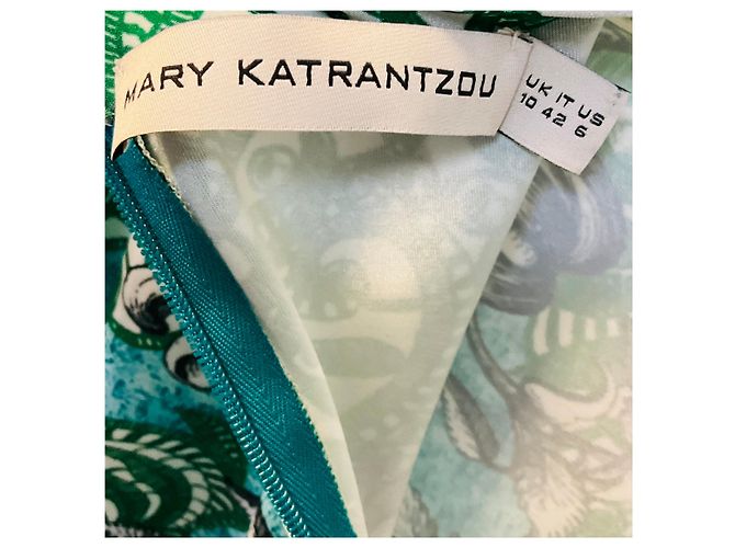 Top stretch a maniche lunghe con stampa floreale multicolore verde / blu Mary Katrantzou - vista 4