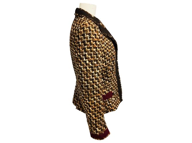 Prada Brown / Burgundy Multi Wool Tweed Jacket Multiple colors - view 2