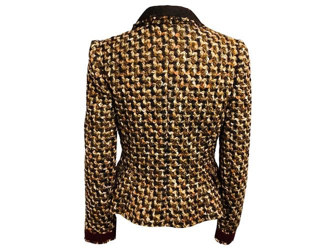 Prada Brown / Burgundy Multi Wool Tweed Jacket Multiple colors - view 3
