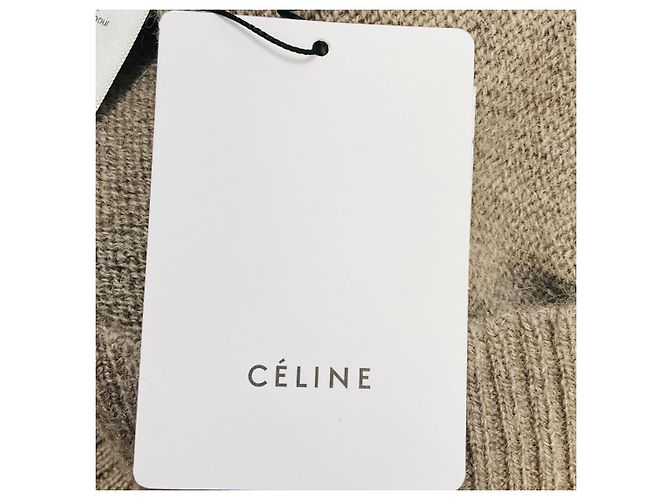 Céline Celine Taupe Strickpullover aus Wolle und Alpaka mit Cut-Out-Detail Beige - Ansicht 6