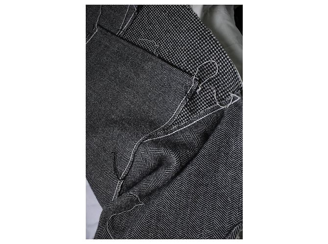 Maison Martin Margiela Margiela x John Galliano, abrigo de lana patchwork inside out Negro Blanco - vista 5