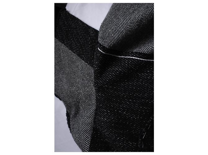 Maison Martin Margiela Margiela x John Galliano, abrigo de lana patchwork inside out Negro Blanco - vista 6