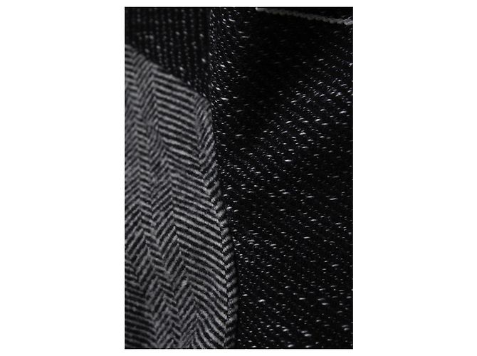 Maison Martin Margiela Margiela x John Galliano, abrigo de lana patchwork inside out Negro Blanco - vista 7