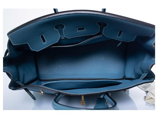 Hermès Hermes, Birkin 35 Tasche Blue jean aus Togo-Leder Blau - Ansicht 10