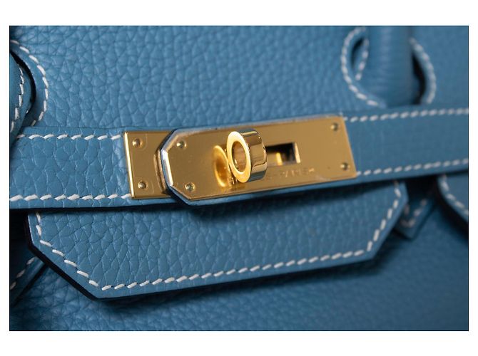 Hermès Hermes, Birkin 35 Tasche Blue jean aus Togo-Leder Blau - Ansicht 4