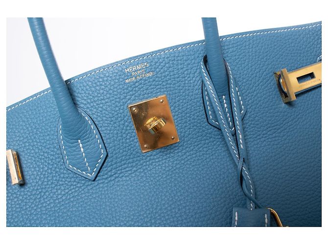 Hermès Hermes, Birkin 35 Tasche Blue jean aus Togo-Leder Blau - Ansicht 5