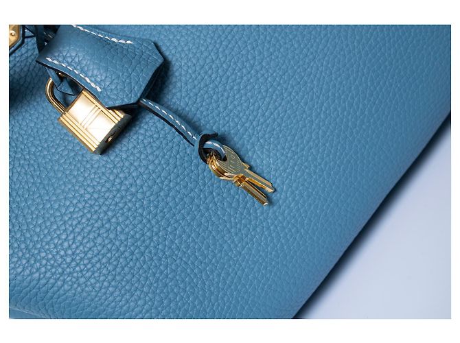 Hermès Hermes, Birkin 35 Tasche Blue jean aus Togo-Leder Blau - Ansicht 6