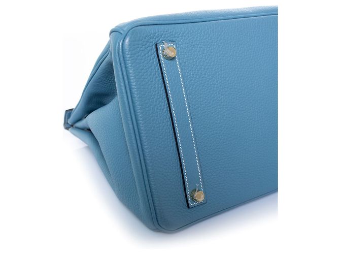 Hermès Hermes, Birkin 35 Tasche Blue jean aus Togo-Leder Blau - Ansicht 7
