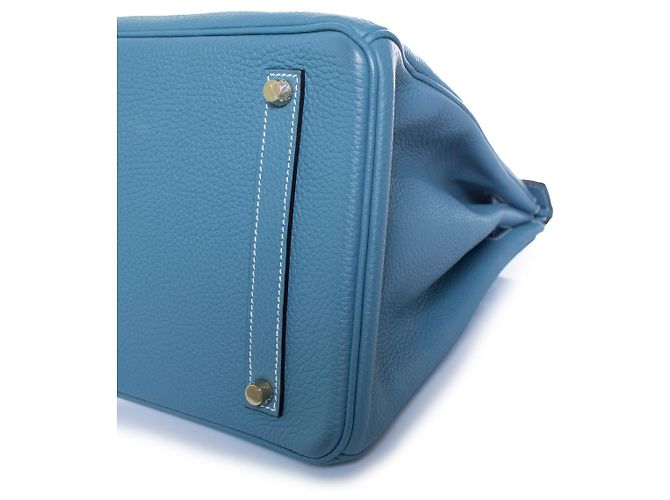 Hermès Hermes, Birkin 35 Tasche Blue jean aus Togo-Leder Blau - Ansicht 8