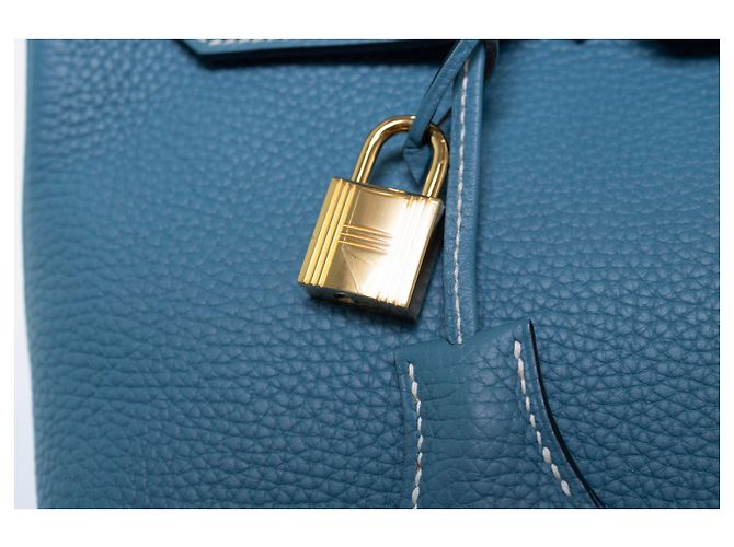 Hermès Hermes, Birkin 35 Tasche Blue jean aus Togo-Leder Blau - Ansicht 9