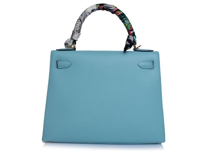 Hermès Hermes, sac kelly II sellier 28 epsom bleu atoll Blu D'oro - vista 2