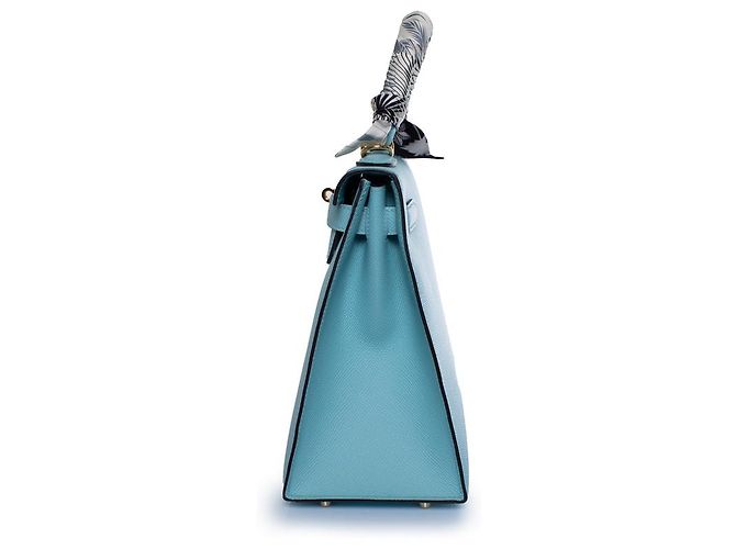 Hermès Hermes, sac kelly II sellier 28 epsom bleu atoll Blu D'oro - vista 4