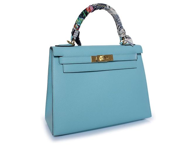 Hermès Hermes, sac kelly II sellier 28 epsom bleu atoll Blu D'oro - vista 6