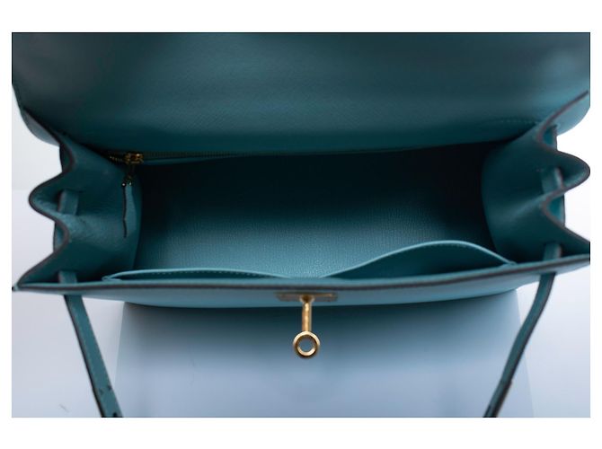 Hermès Hermes, sac kelly II sellier 28 epsom bleu atoll Blu D'oro - vista 8