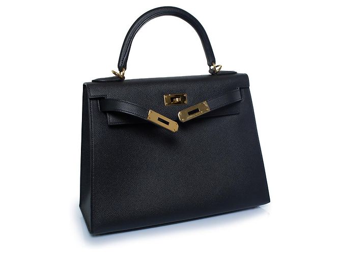 Hermès Hermes, sac Kelly II sellier 28 epsom 89 black Nero D'oro - vista 2