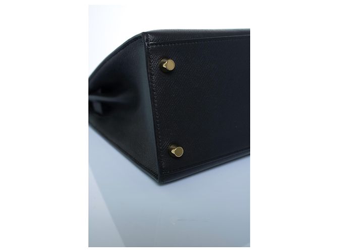 Hermès Hermes, sac Kelly II sellier 28 epsom 89 black Nero D'oro - vista 6