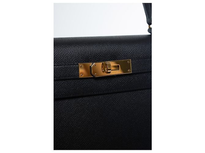 Hermès Hermes, sac Kelly II sellier 28 epsom 89 black Nero D'oro - vista 7