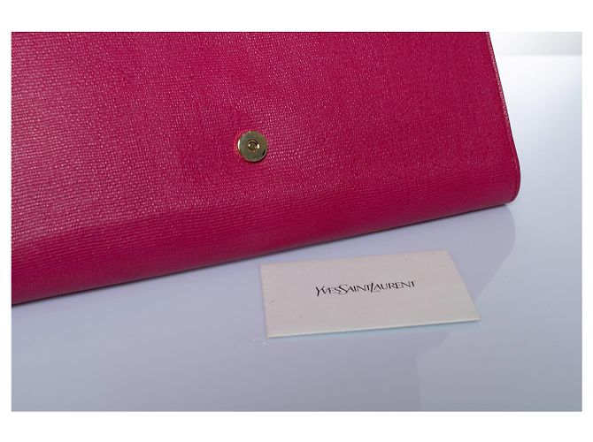 Saint Laurent, pochette Chyc in rosa fucsia - vista 10
