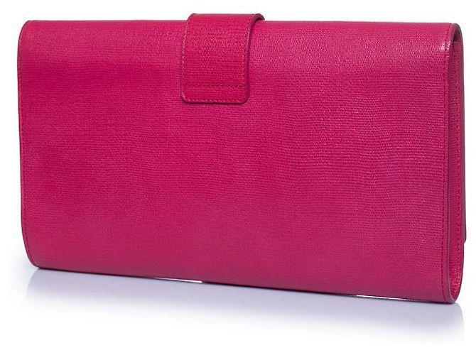 Saint Laurent, pochette Chyc in rosa fucsia - vista 2