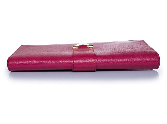 Saint Laurent, pochette Chyc in rosa fucsia - vista 3