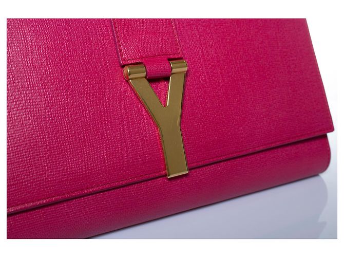 Saint Laurent, pochette Chyc in rosa fucsia - vista 9