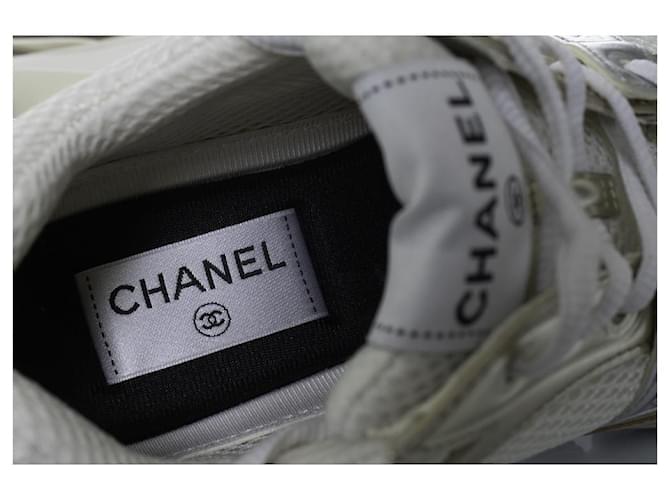 Chanel, CC runner in oro e argento con mesh Bianco D'oro - vista 9