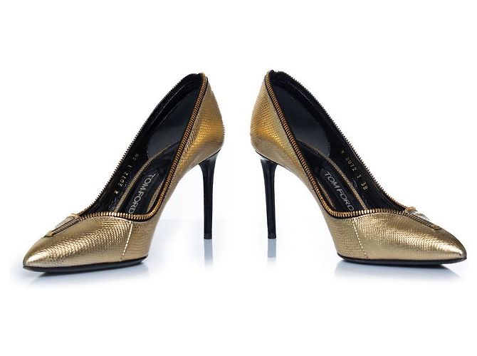Tom Ford, Python-Absatzschuhe mit goldenem Metallreißverschluss - Ansicht 3