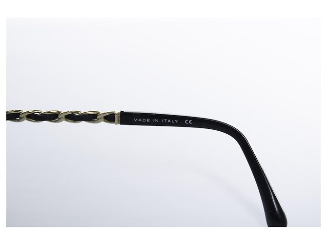 Chanel, gafas de sol cuadradas negras con cadena Negro - vista 8