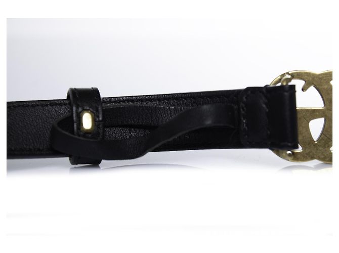 Gucci, schmaler Ledergürtel GG in Schwarz - Ansicht 5