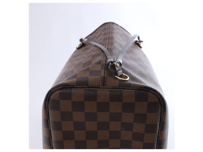 Borsa a tracolla Louis Vuitton Neverfull MM Damier Ebene Marrone N51105 Rosso - vista 10