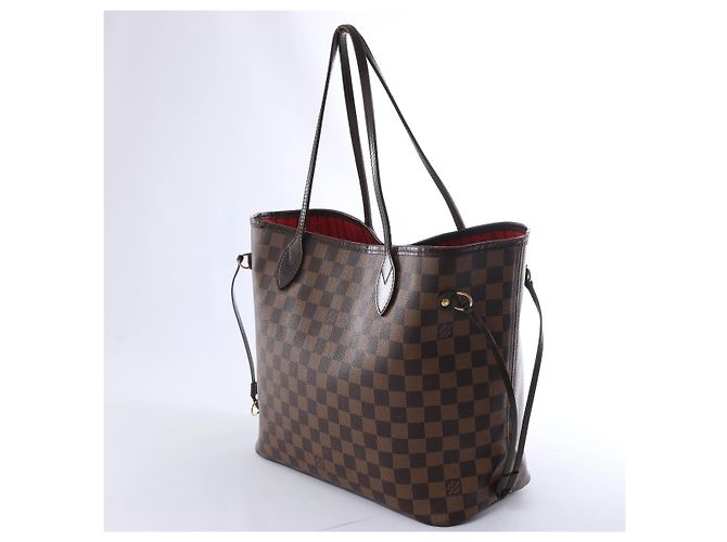 Borsa a tracolla Louis Vuitton Neverfull MM Damier Ebene Marrone N51105 Rosso - vista 4
