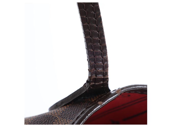 Borsa a tracolla Louis Vuitton Neverfull MM Damier Ebene Marrone N51105 Rosso - vista 6