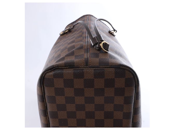 Borsa a tracolla Louis Vuitton Neverfull MM Damier Ebene Marrone N51105 Rosso - vista 9