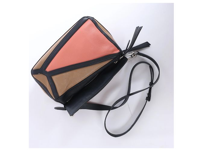 Bolso Loewe Puzzle Small de piel, bolso de mano 2 formas en negro x rosa - vista 8