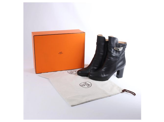 Botines Hermès Juez de piel negra EU 38 Negro - vista 15