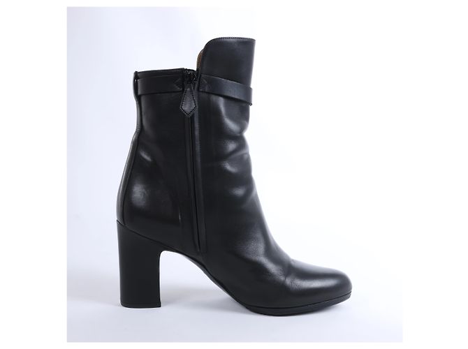 Botines Hermès Juez de piel negra EU 38 Negro - vista 2